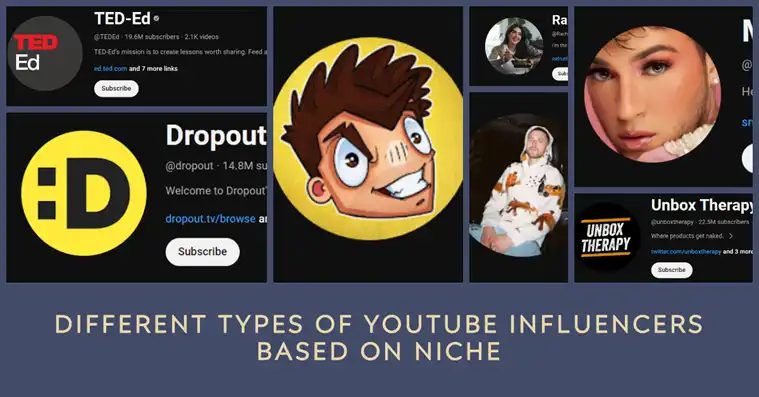 Different Types of YouTube Influencers Based on Niche 